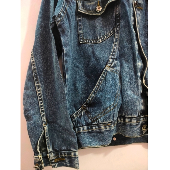 Dark Blue Denim Jacket With 4 Pockets - Picture 3 of 5